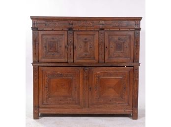 Antique Tudor Hutch Cabinet