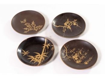 Set Of Four Japanese Ceramic Dessert Plates