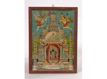 Indian Painting Temple With Deities