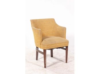 Midcentury Chair With Gold Upholstery