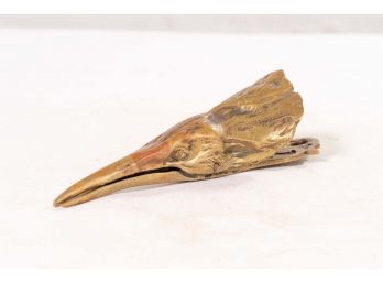 Antique Rare Brass Raven's Head Clip
