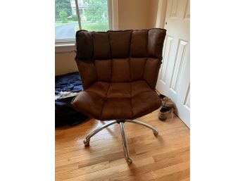 Brown Rolling Desk Chair.  26 X 26 X 36