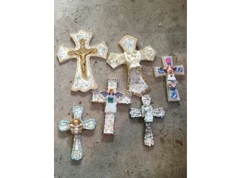 6 Mosaic Art Crosses.