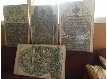4 Black And White Grave Stones Framed Prints