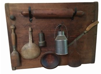 Antique And Primitive Kitchen's  Tools Wall Display