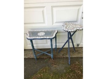 Pair Of Mosaic Art Side Tables.
