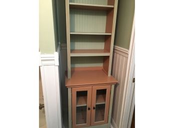 Painted Storage/display Cabinet With 2 Glass Doors On The Bottom