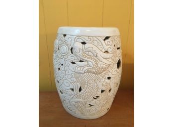 Chinese Style Ceramic White Plantstand/garden Stool.