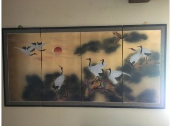 4 Panels Japanese Wall Hanging Decoration.
