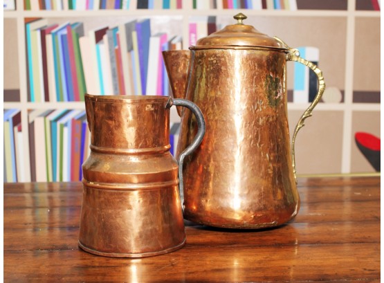 A Pairing Of Vintage Turkish Copper And Brass Vessels