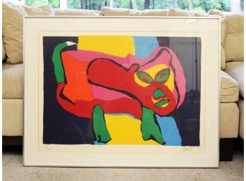 A Vintage Lithograph By Karel Appel, 'Red Tail,' Signed And Numbered