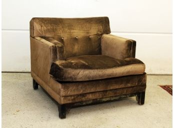 A Comfortable Modern Arm Chair In Crushed Velvet By Jonathan Adler
