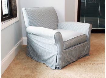 A Modern Slipcovered Armchair By Ballard Designs