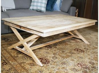 A Modern Trestle Coffee Table In Pickled Oak By ABC Carpet And Home