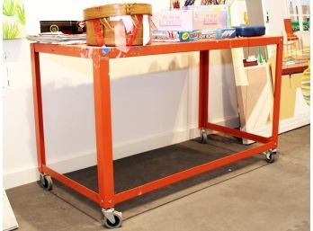 A Modern Castered Industrial Work Table