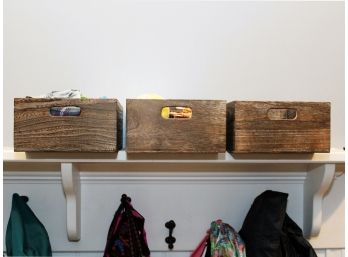 TWO Vintage Wood Boxes