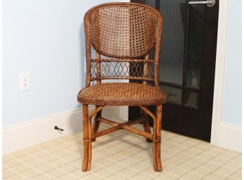 A Vintage Rattan And Cane Side Chair