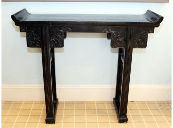 A Vintage Carved And Lacquered Wood Asian Altar, Or Console