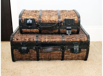 A Pair Of Woven Suitcases