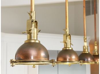 An Antique Restored Copper And Brass Nautical Pendant Light - 4 Of 5