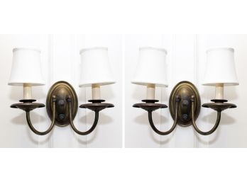 A Pair Of Vintage Brass Wall Sconces