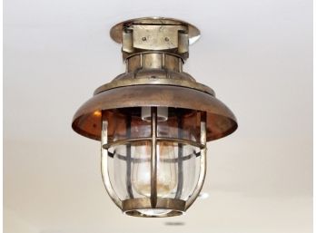An Antique Restored Copper And Brass Nautical Fixture 1 Of 2