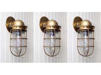 A Trio Of Vintage Solid Brass Nautical Fixtures - 2/3