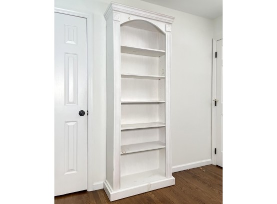 A Large White Painted Wood Built In Style Book Case