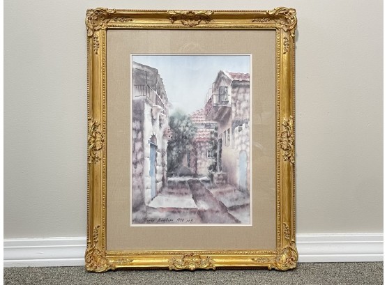 A Framed Watercolor, Signed Indistinctly
