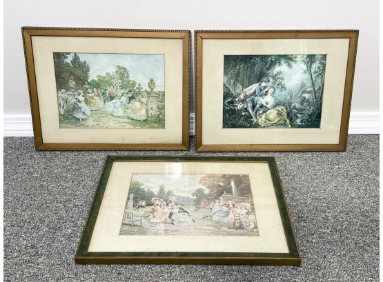 An Assortment Of Vintage Hand Colored Prints