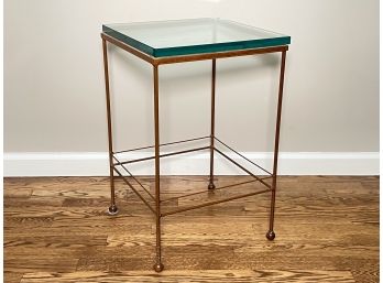 A Modern Glass And Metal Cocktail Table