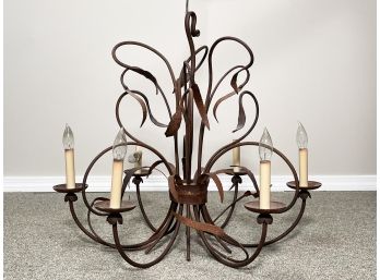 A Wrought Iron Chandelier