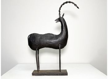 A Modern Metal Deer Sculpture (AS IS)