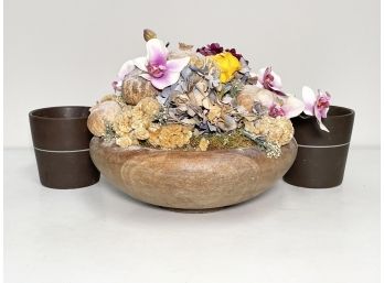 Decorative Faux Floral And Ceramic Vessels