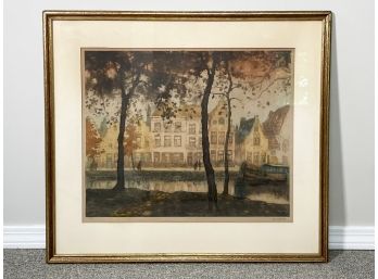 A Vintage Watercolor Print, Signed And Numbered
