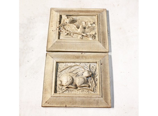 A Pair Of Framed Plaster Reliefs