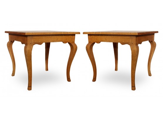 A Pair Of Italian Oak Side Tables For Bloomingdales