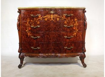 An Antique Burl Wood Butler's Desk With Onyx Top