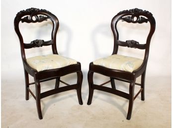 A Pair Of Antique Balloon Back Chairs