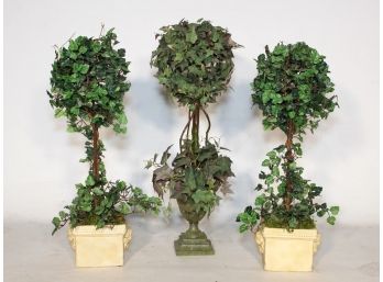 A Decorative Boxwood Topiary Trio