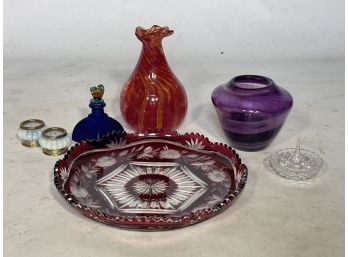An Assortment Of Vintage Glassware - Cranberry Glass, Cut Glass, And More!