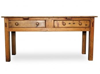 A 19th Century Marble Farm Table With Drawers