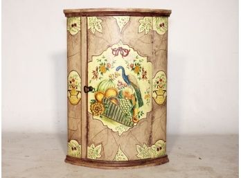 A Vintage Tole Painted Corner Cabinet
