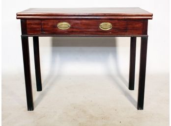 A Vintage Mahogany Flip Top Console Table In Federal Style