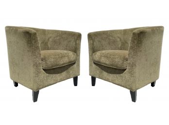 A Pair Of Luxurious Velvet Upholstered Club Chairs