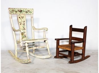 A Pair Of Children's Rocking Chairs