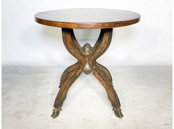 A Carved Wood Side Table
