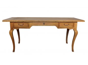 An Italian Oak Desk With Paneled Drawers For Bloomingdales