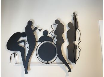 Signed C. Jere Jazz Musicians Silhouette Black Metal Wall Art