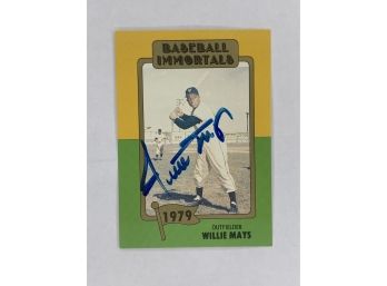 Baseball Immortals Willie Mays Autograph Vintage Collectible Baseball Card